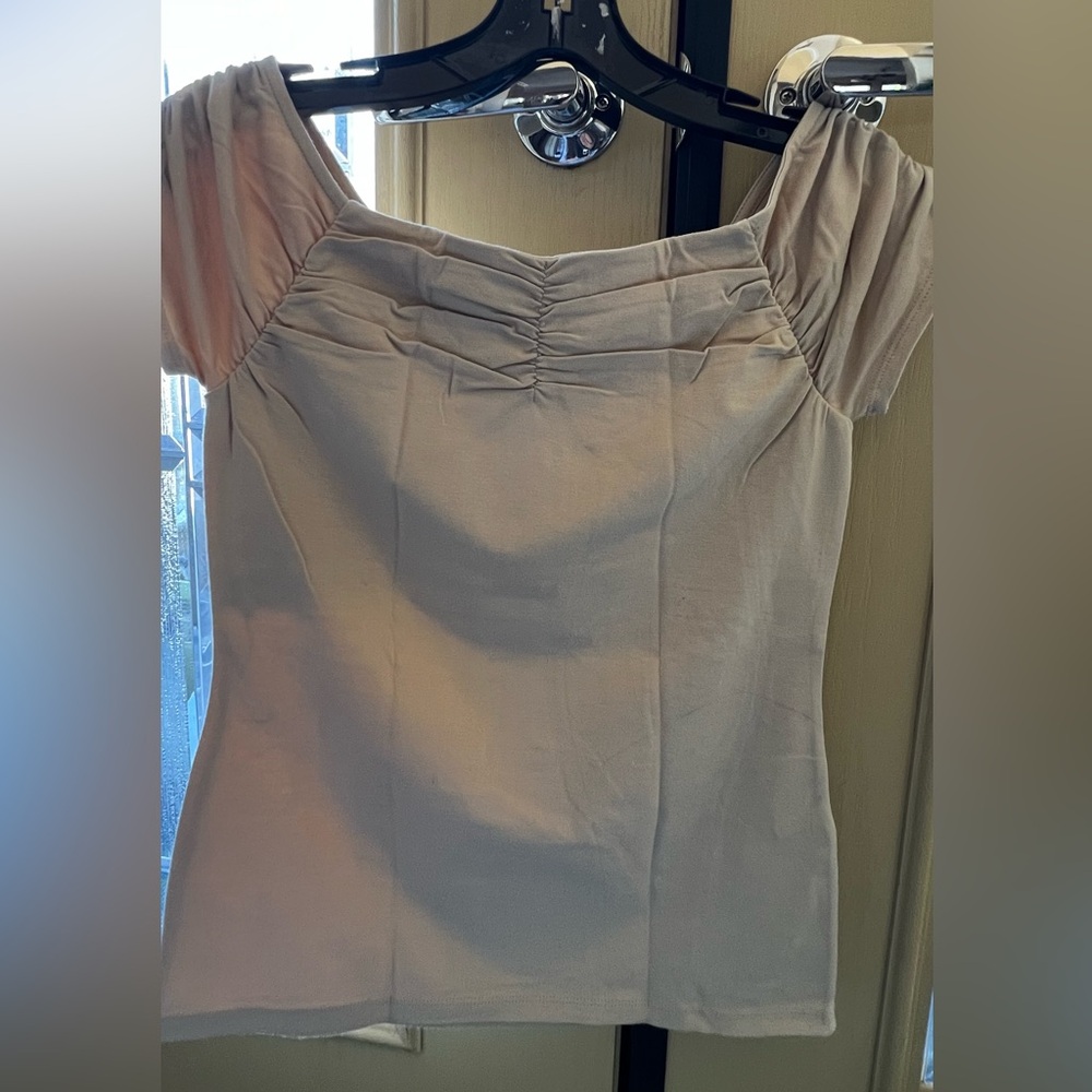 Express Ruched Cream Top